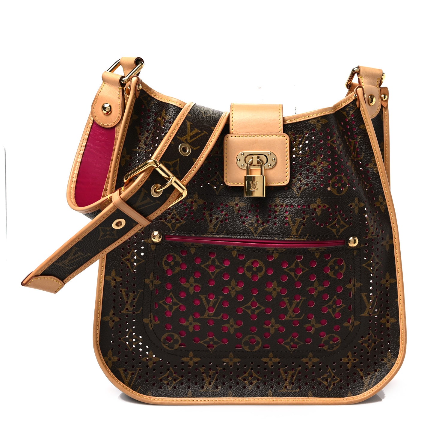 Monogram Perforated Musette Fuchsia