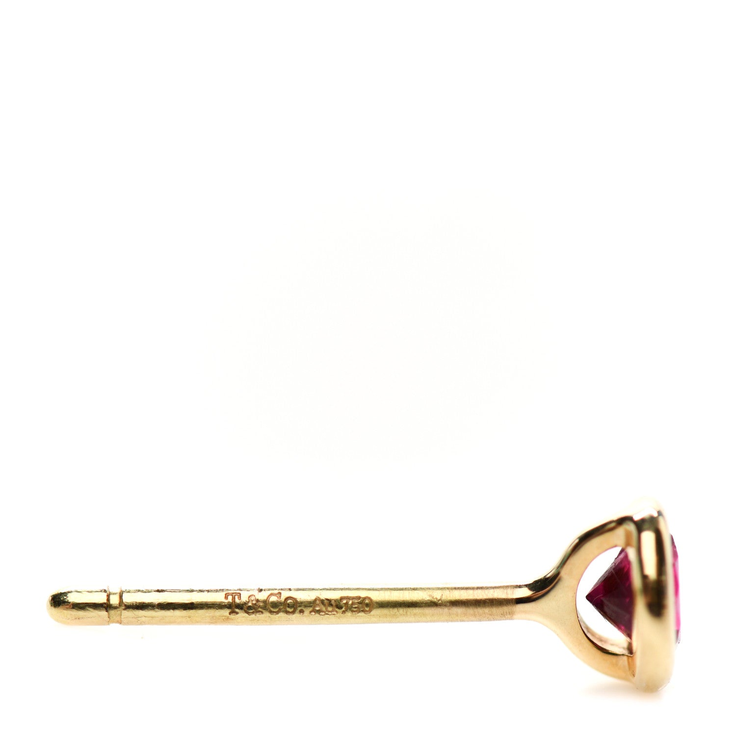 Tiffany 18K Yellow Gold Ruby .22ctw Elsa Peretti Color By The Yard Earrings 5 of 8