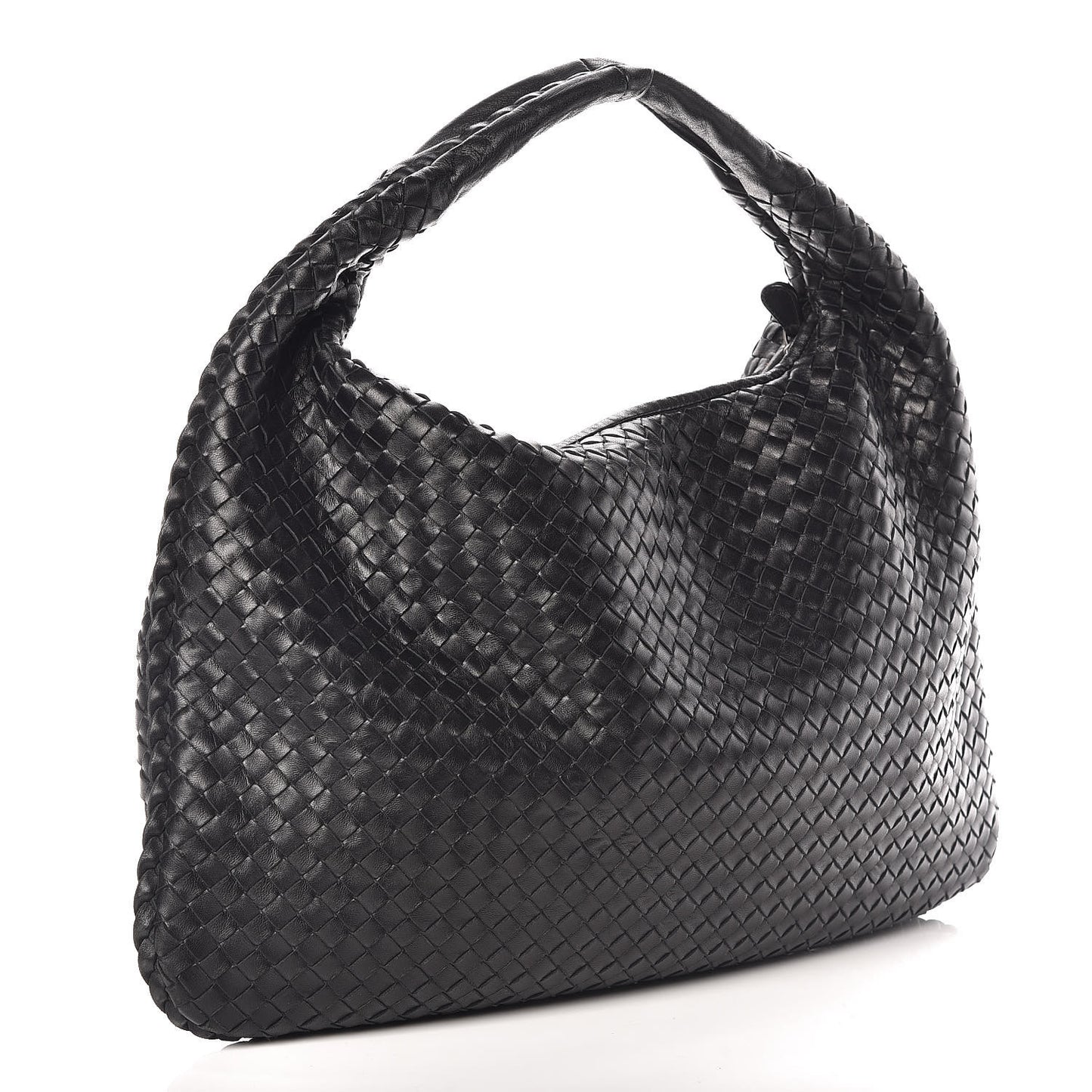Nappa Intrecciato Large Veneta Hobo Black
