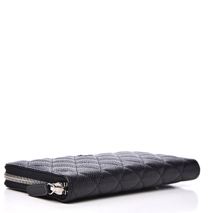 Chanel Caviar Quilted Large Gusset Zip Around Wallet Black 3 of 11