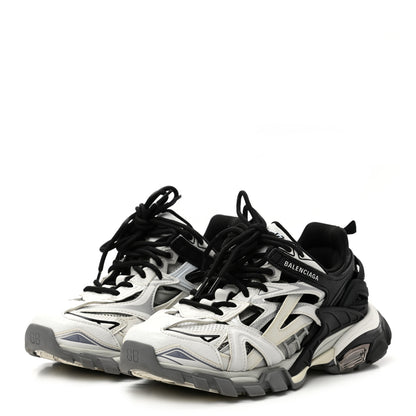 Balenciaga Rubber Mesh Bi-Color Womens Track.2 Open Sneakers 38 Black White 3 of 8