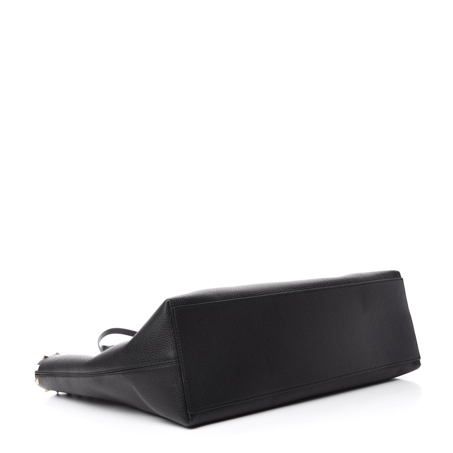 Valentino Garavani Grained Calfskin Rockstud Shoulder Tote Black 4 of 9