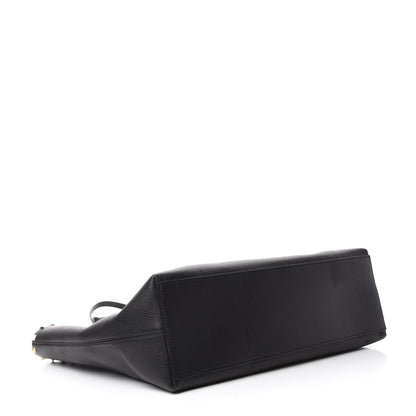 Valentino Garavani Grained Calfskin Rockstud Shoulder Tote Black 4 of 9