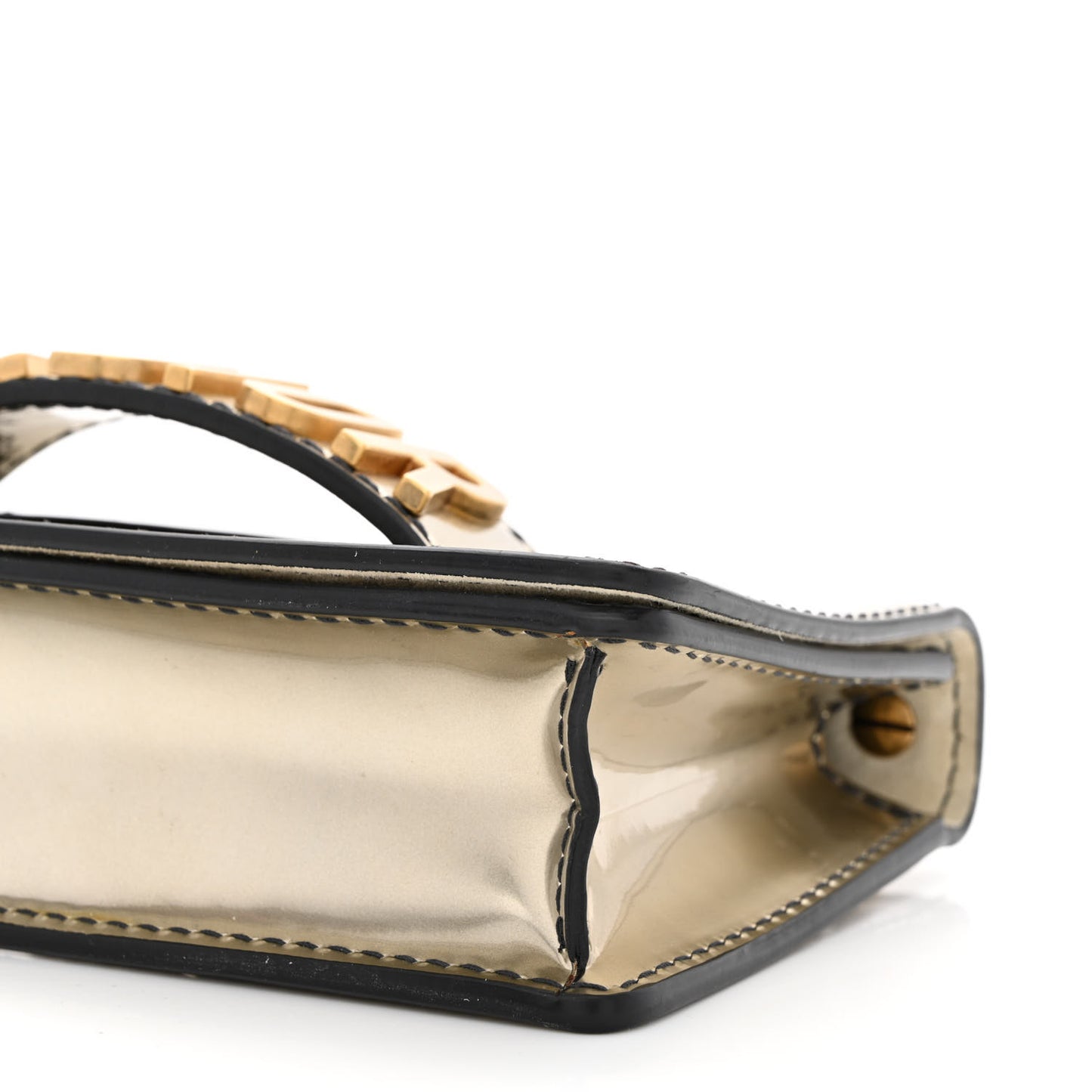 Metallic Calfskin J'Adior Mini Chain Flap Bag Gold