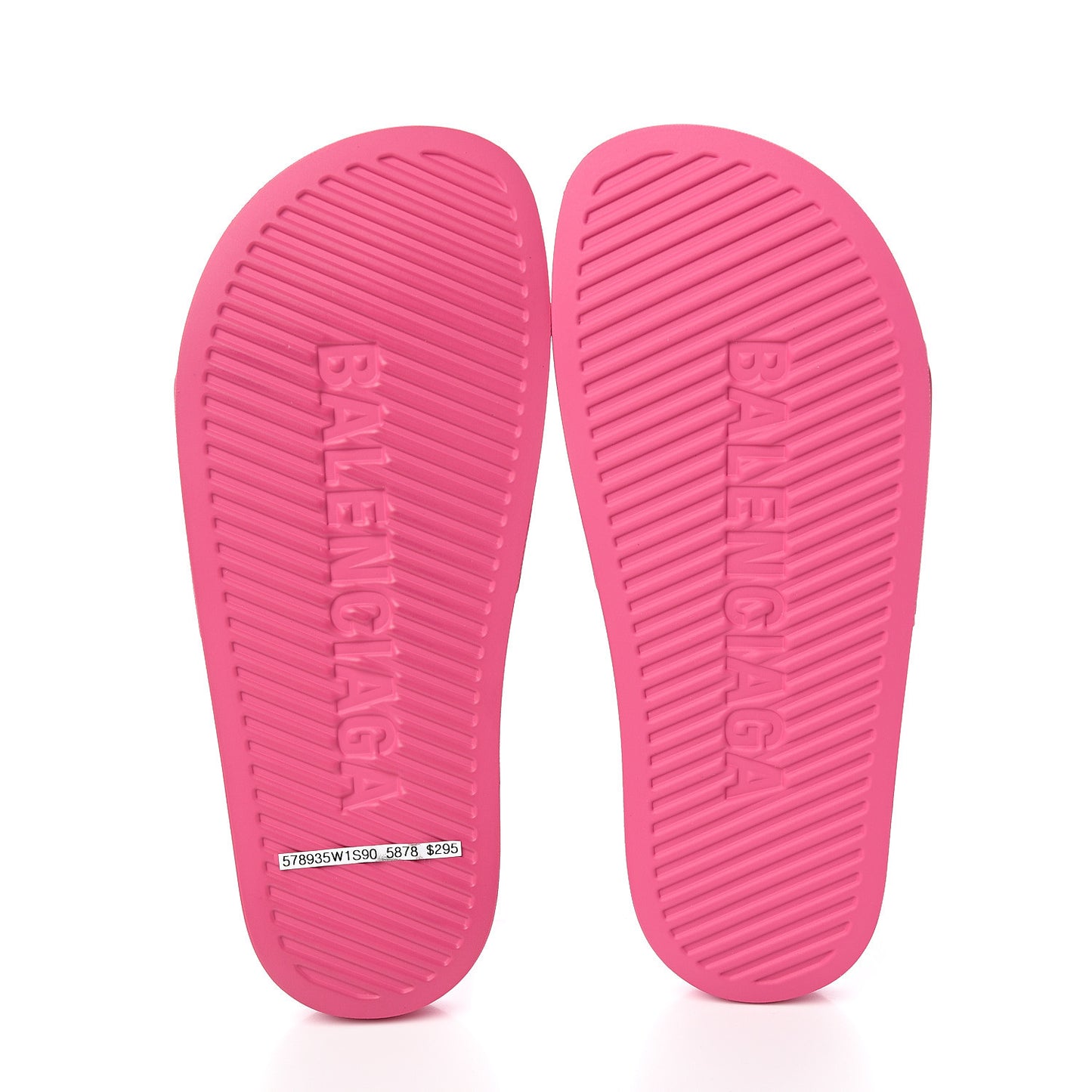 Rubber Allover Logo Womens Pool Slide Sandals 37 Pink Black