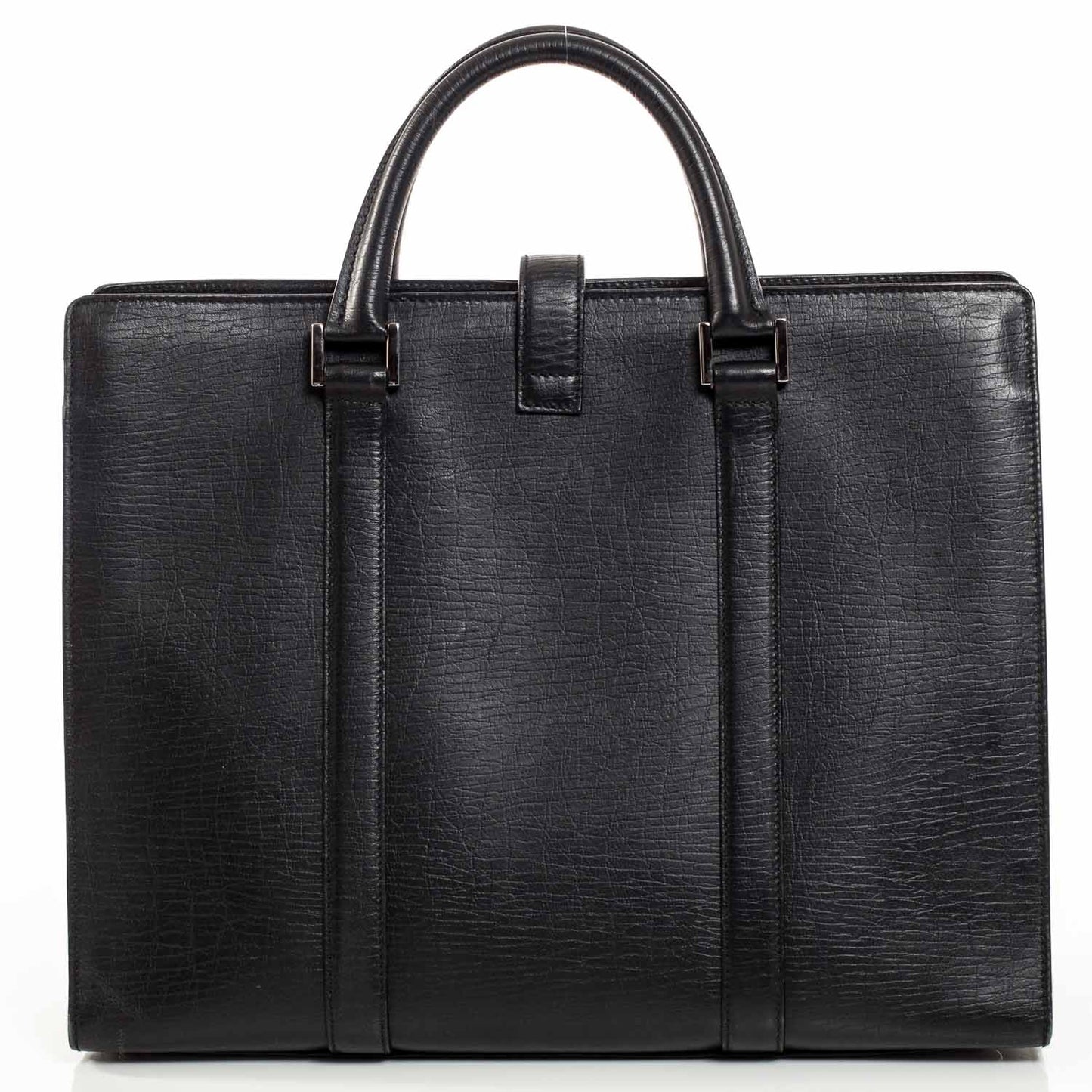 Leather Briefcase Laptop Work Bag Black
