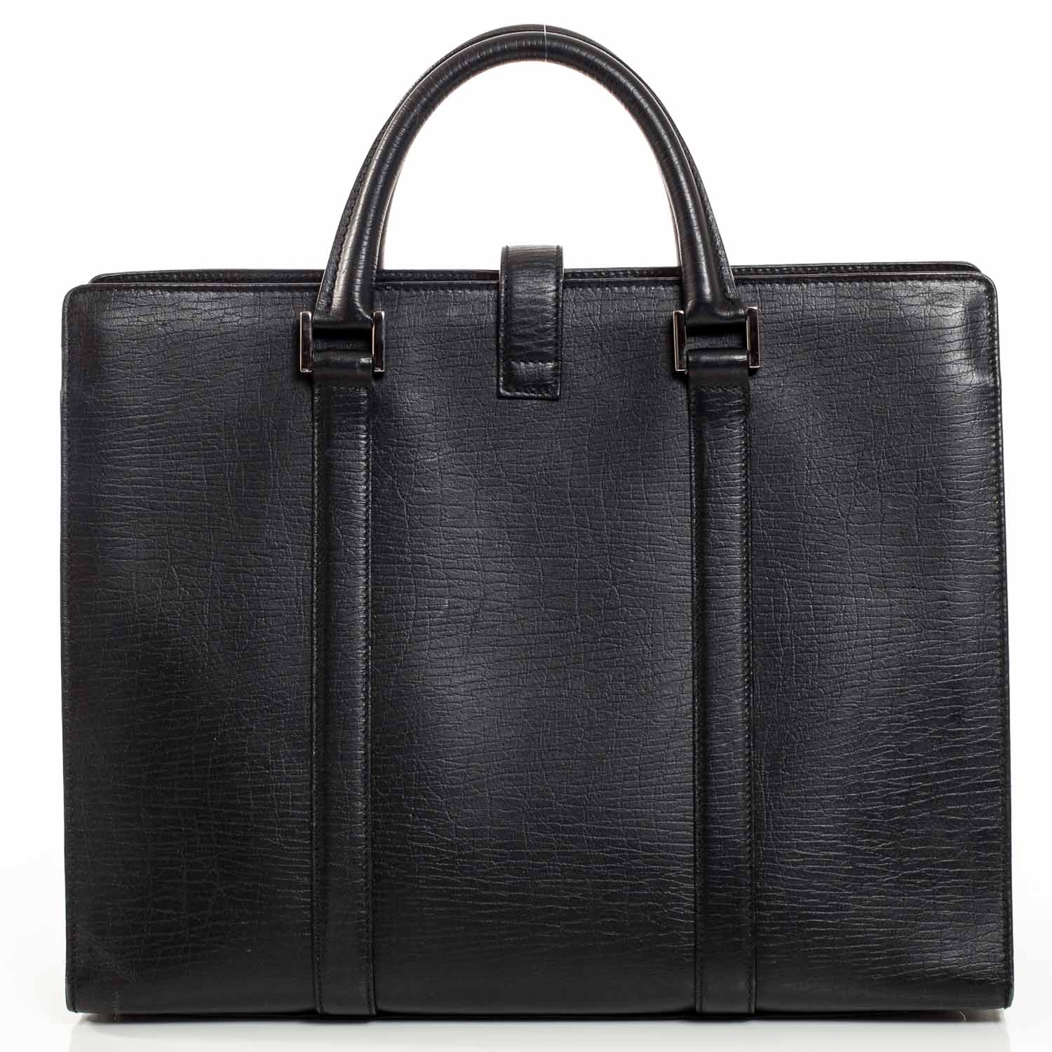 Gucci Leather Briefcase Laptop Work Bag Black 3 of 10