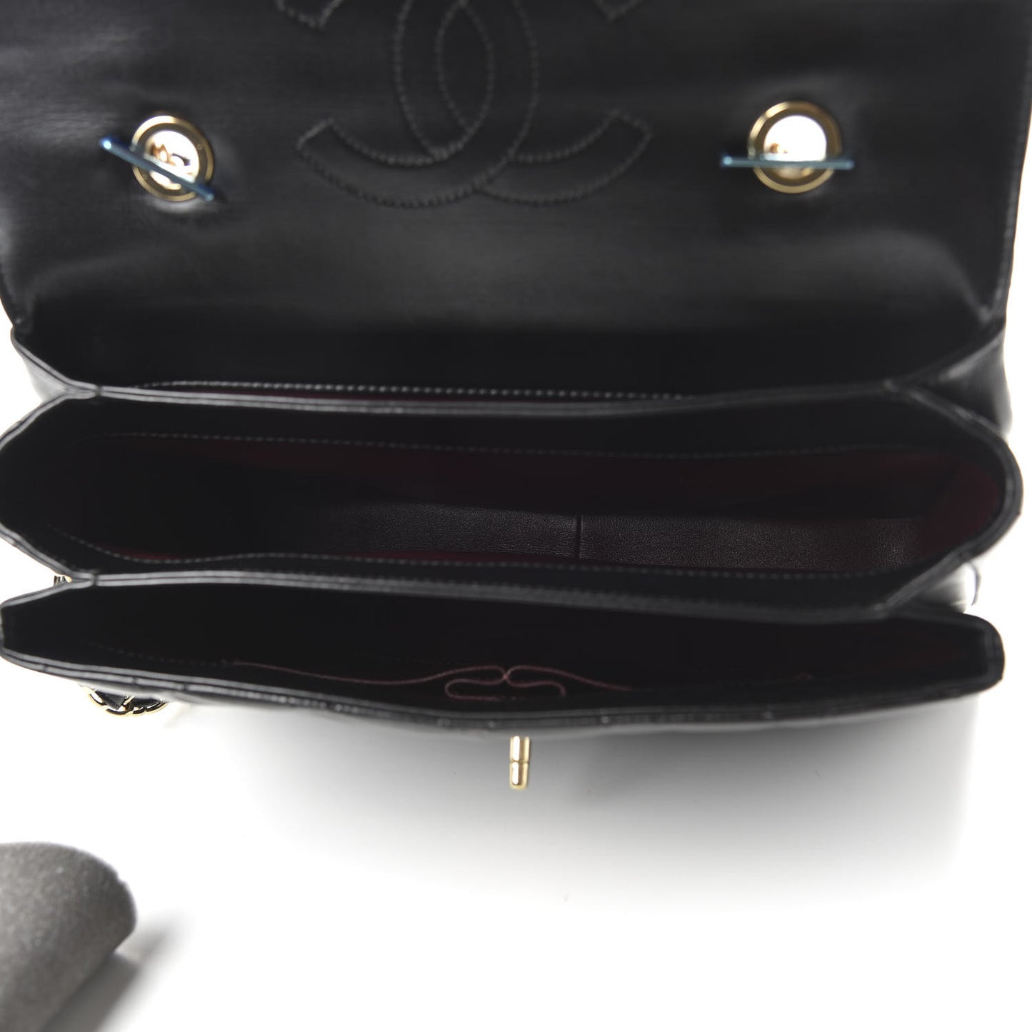 Lambskin Quilted Large Trendy CC Dual Handle Flap Bag Black