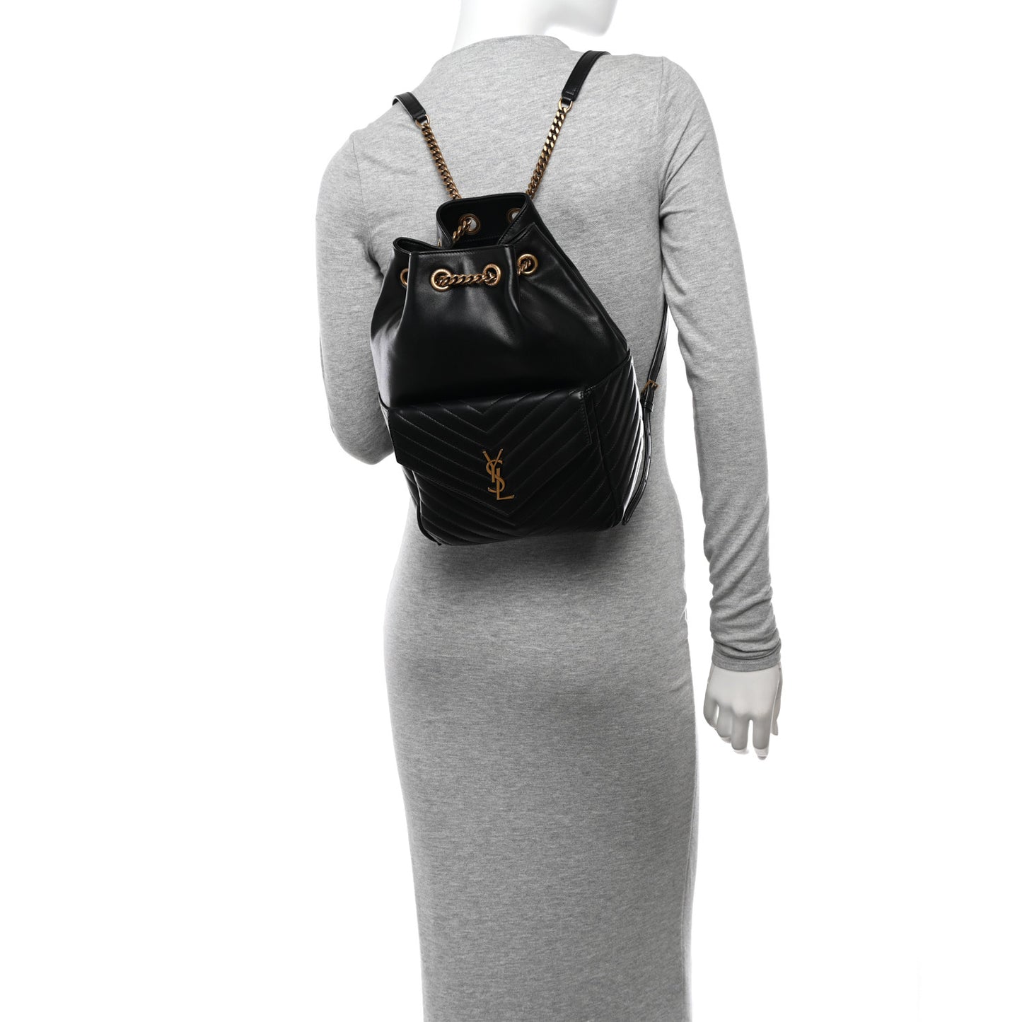 Lambskin Matelasse Monogram Joe Backpack Black