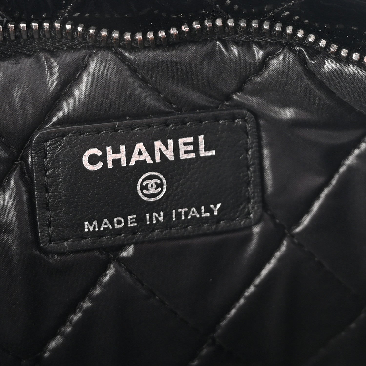 Chanel Patent Calfskin Quilted Beauty CC Clutch Black 6 of 7