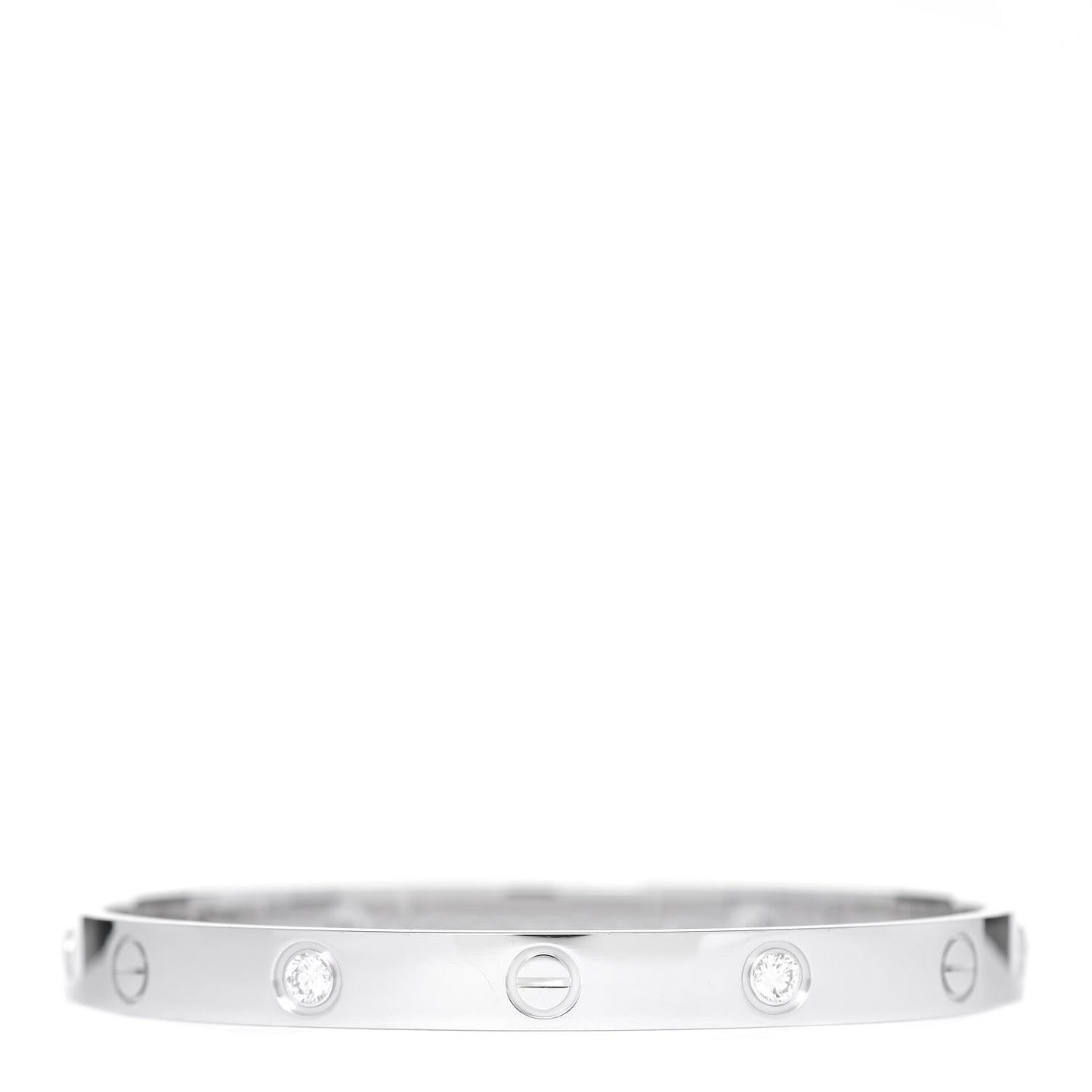 18K White Gold 4 Diamond LOVE Bracelet 17