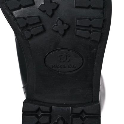 Chanel Calfskin Quilted CC Boots 36.5 Black 6 of 7