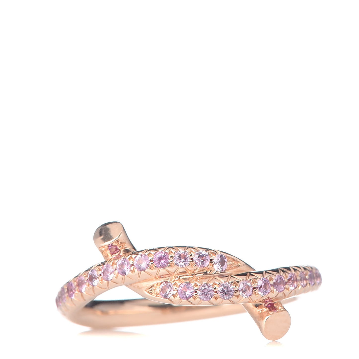 18K Pink Gold Pink Sapphire Entrelaces Ring 48 4.5