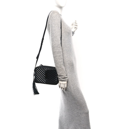 Saint Laurent Calfskin Matelasse Monogram Monochrome Lou Camera Bag Black 3 of 11