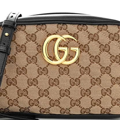 Gucci Monogram Matelasse Diagonal Small GG Marmont Chain Shoulder Bag Beige Black 8 of 11