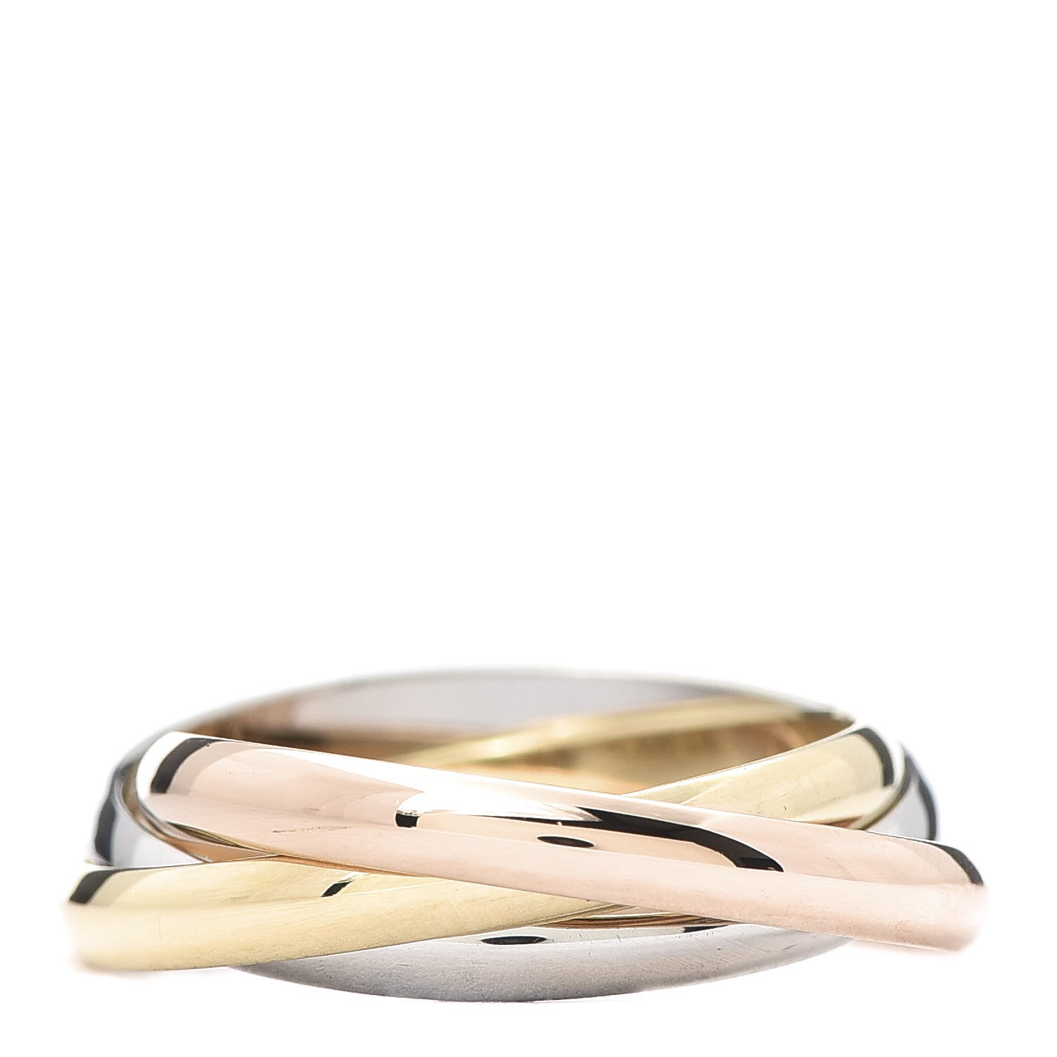 Cartier 18K Pink Yellow White Gold Small Trinity Ring 56 7.75 1 of 5