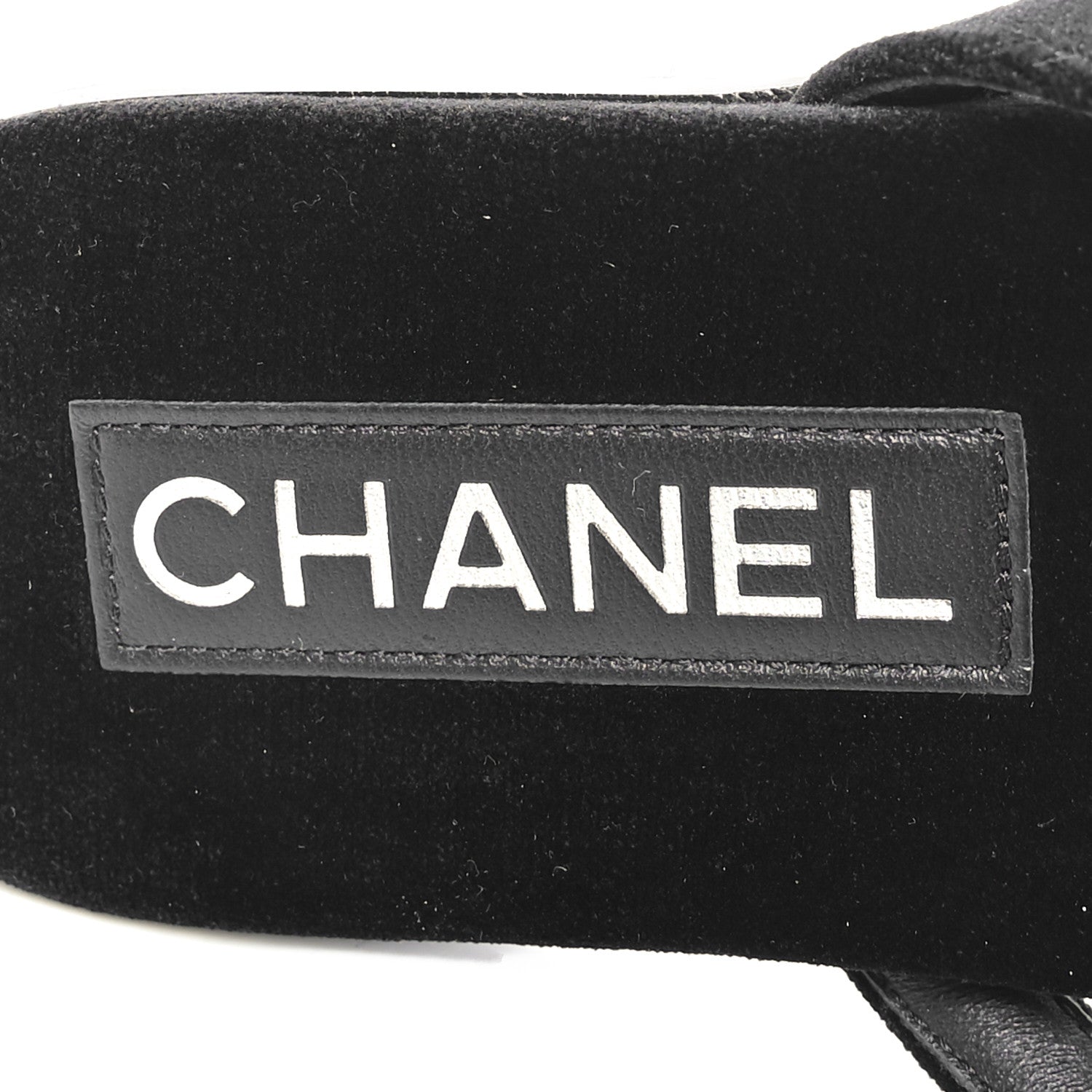 Chanel Velvet Crystal CC Thong Sandals 36.5 Black 8 of 8