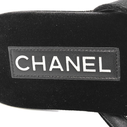 Chanel Velvet Crystal CC Thong Sandals 36.5 Black 8 of 8