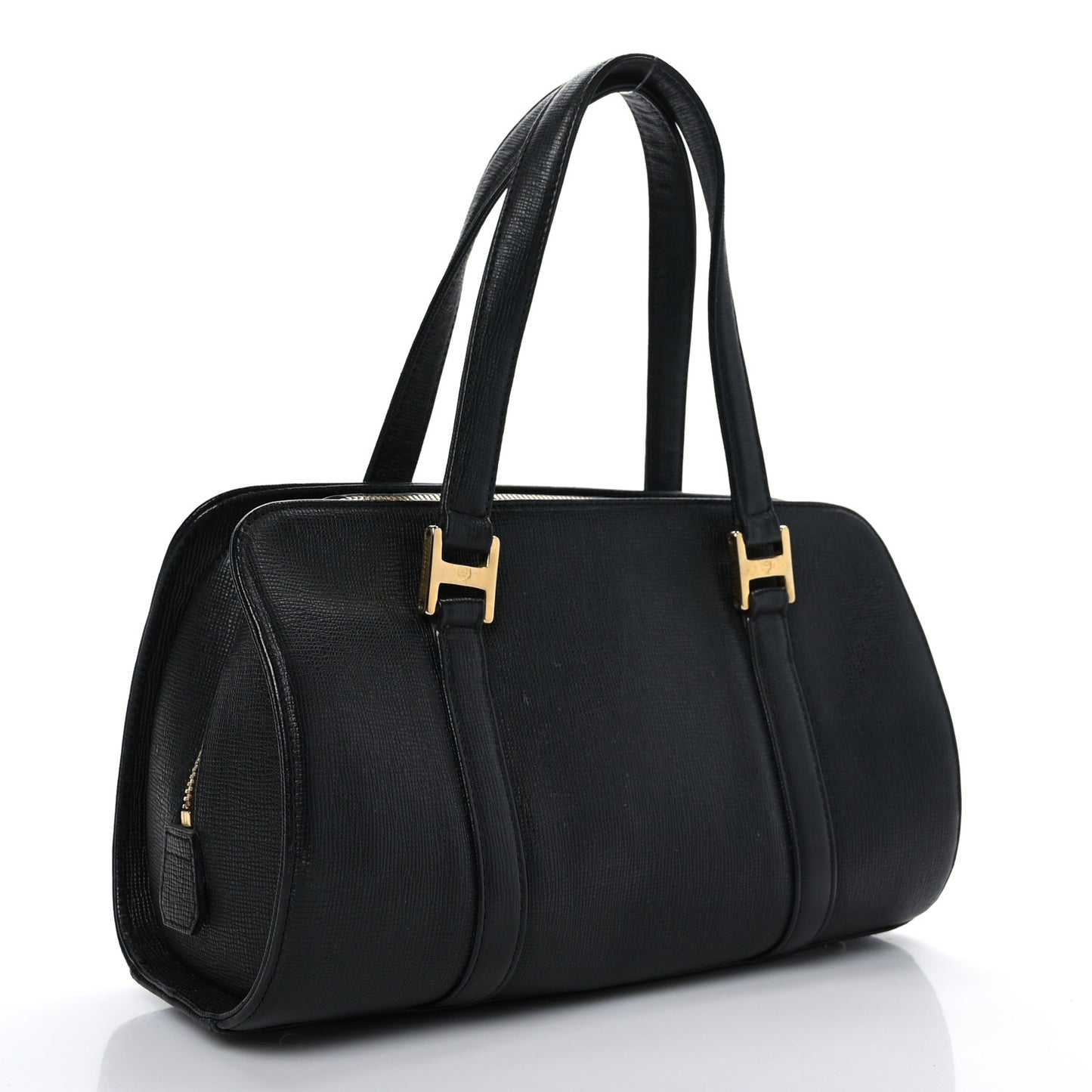 Calfskin Studded Barrel Bag Black