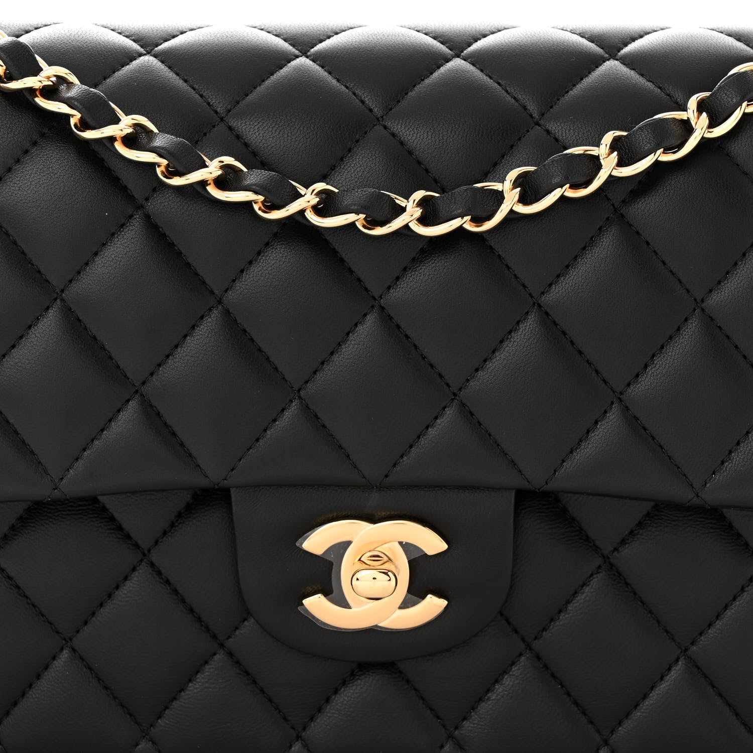 Chanel Lambskin Quilted Medium Double Flap Black 8 of 10