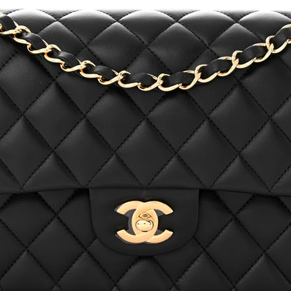 Chanel Lambskin Quilted Medium Double Flap Black 8 of 10