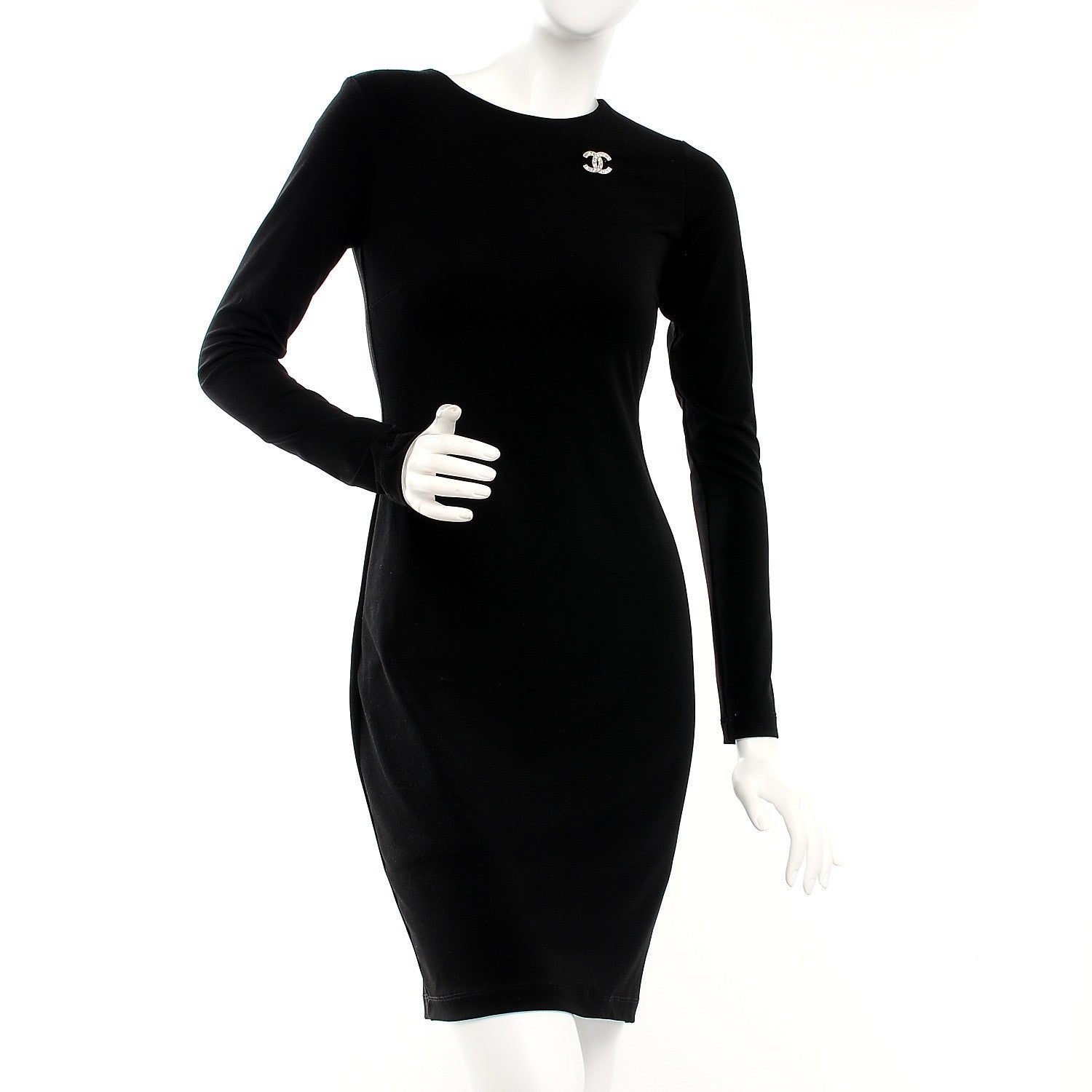 Chanel Crystal CC Mini Brooch Silver 2 of 5