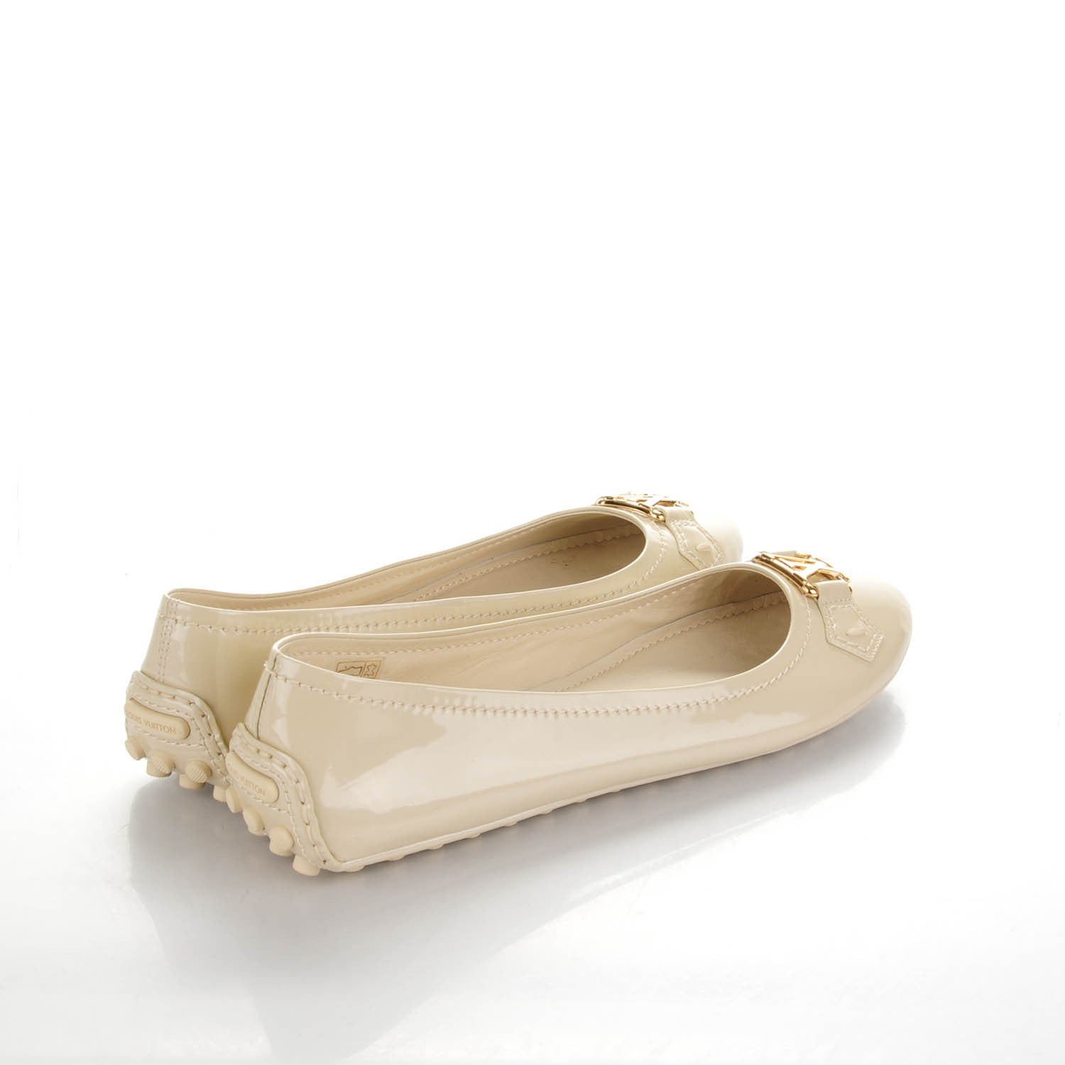 Louis Vuitton Patent Calfskin Oxford Ballerina Flats 40.5 Creme 4 of 8