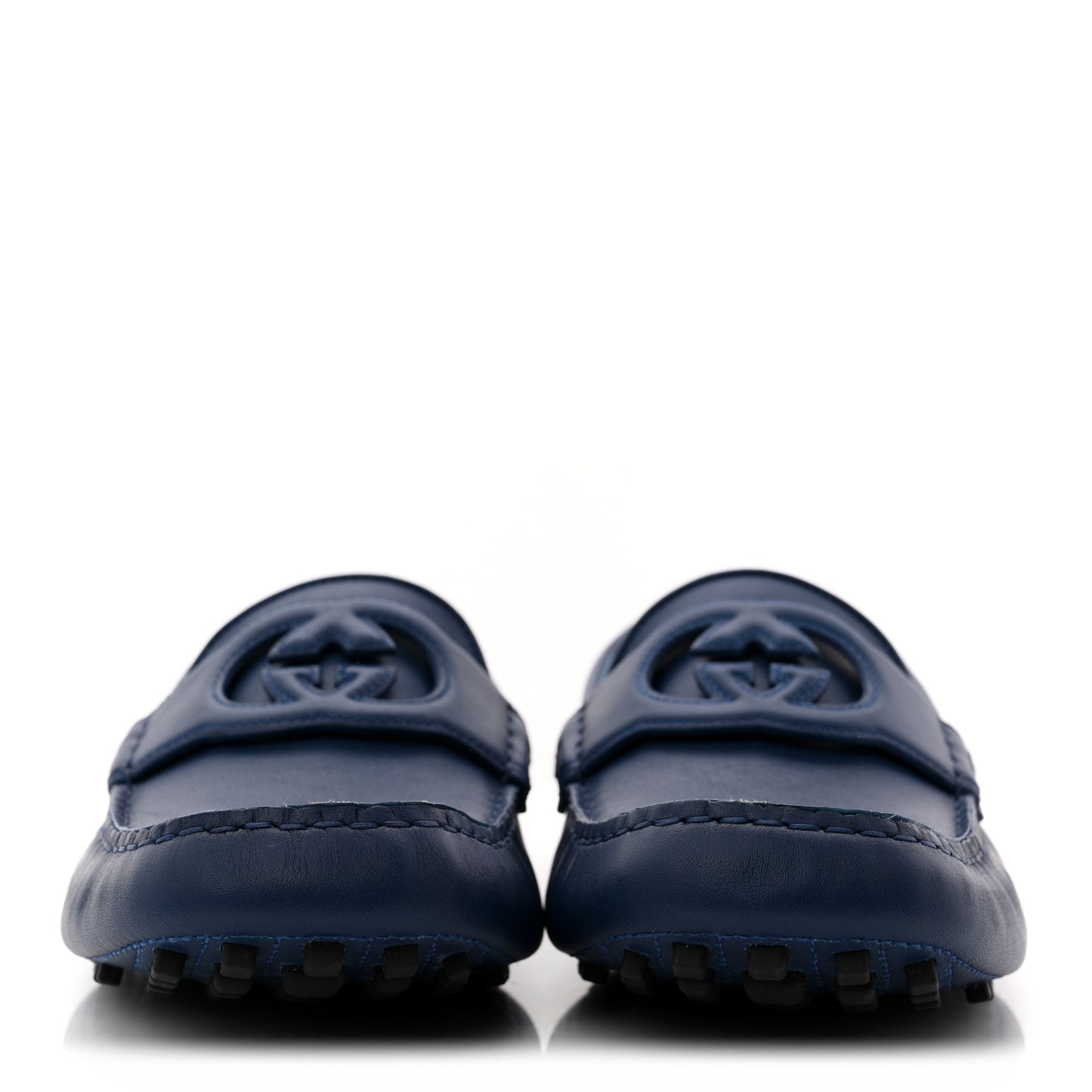 Soft Clove Calfskin GG Supreme Monogram Mens Interlocking G Driver Loafers 9 Royale