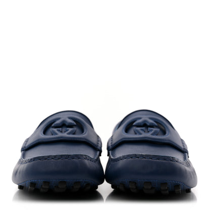 Gucci Soft Clove Calfskin GG Supreme Monogram Mens Interlocking G Driver Loafers 9 Royale 3 of 12
