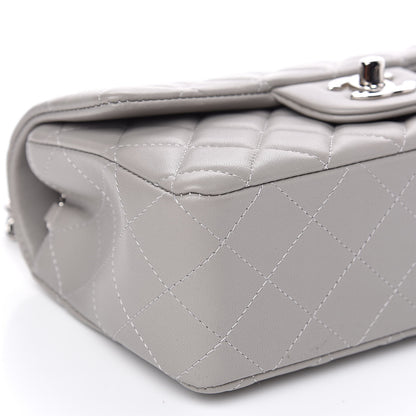 Chanel Lambskin Quilted Mini Rectangular Flap Grey 8 of 10