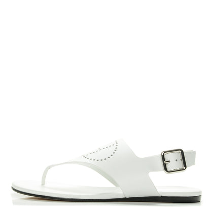 Hermes Calfskin Kola Sandals 37 White 1 of 7