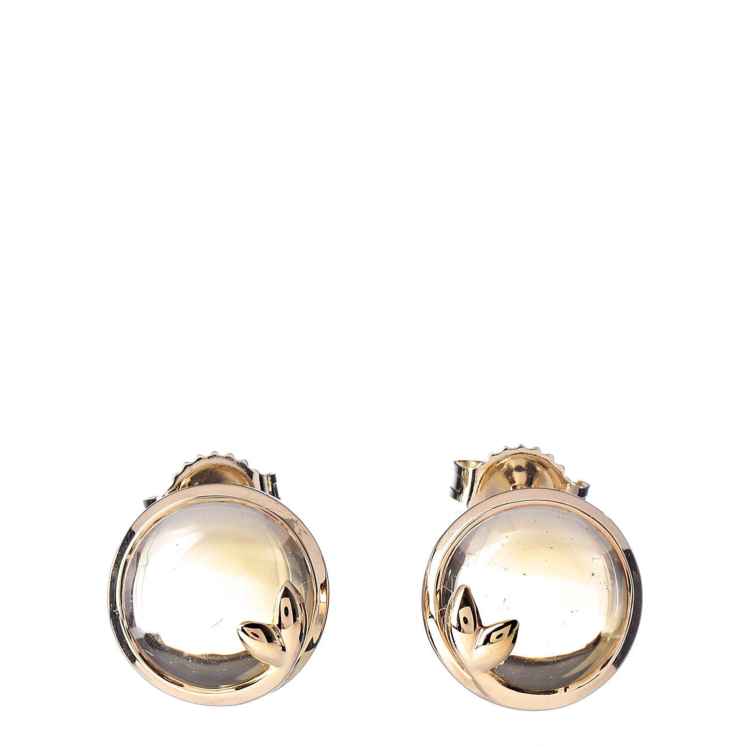 Tiffany 18K Yellow Gold Citrine Paloma Picasso Olive Leaf Earrings 1 of 4