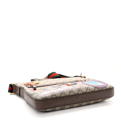 Gucci Soft GG Supreme Monogram Courrier Web Medium Flat Messenger Bag Beige New Acero Multicolor 4 of 15