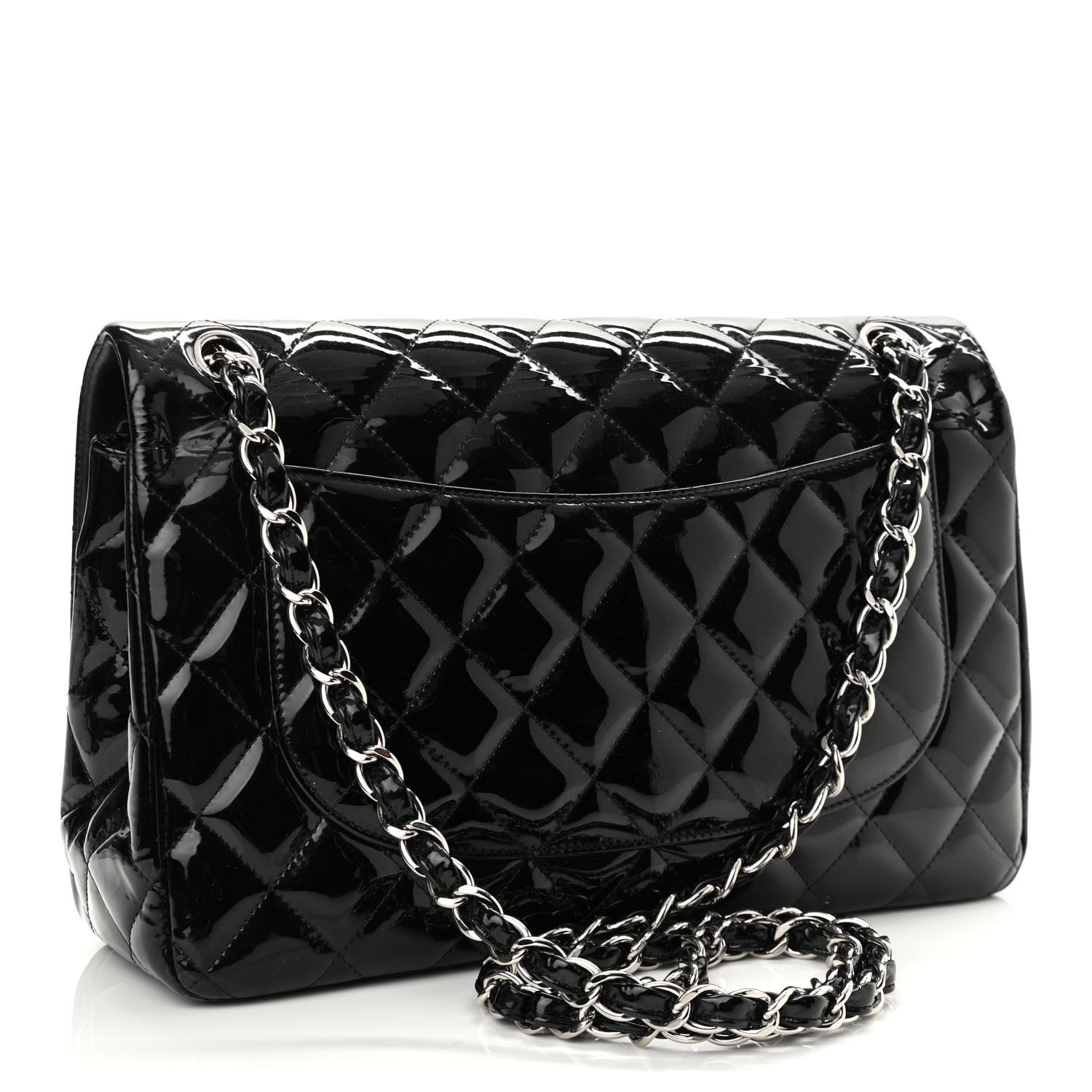 Chanel Patent Quilted Jumbo Double Flap Black 3 of 11