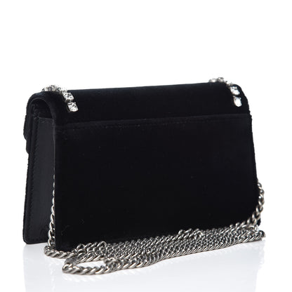 Gucci Velvet Crystal Super Mini Dionysus Shoulder Bag Black 3 of 7