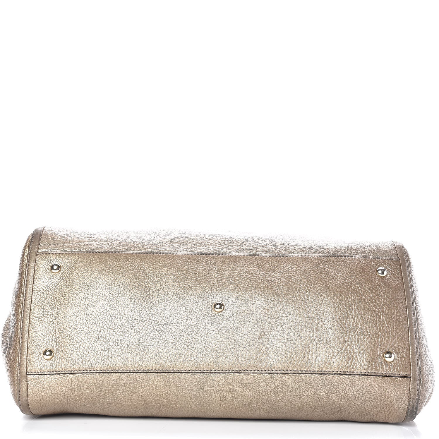 Gucci Metallic Pebbled Calfskin Large Soho Shoulder Bag Golden Beige 16 of 22