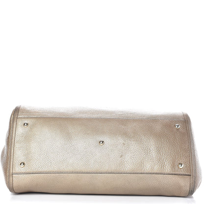Gucci Metallic Pebbled Calfskin Large Soho Shoulder Bag Golden Beige 16 of 22