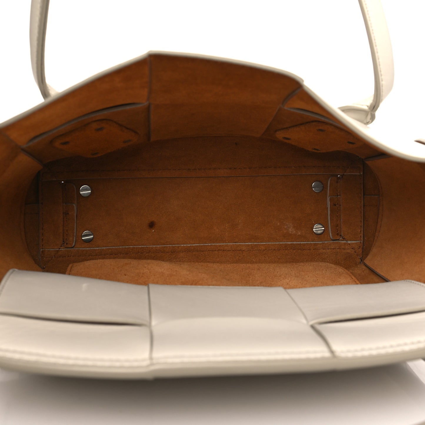 French Calfskin Maxi Intrecciato Small Arco Bianco