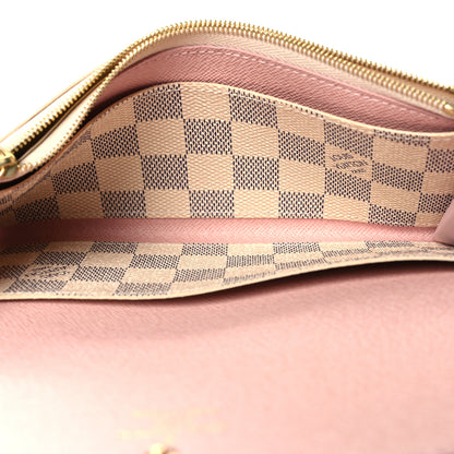 Louis Vuitton Damier Azur Emilie Wallet Rose Ballerine 5 of 8