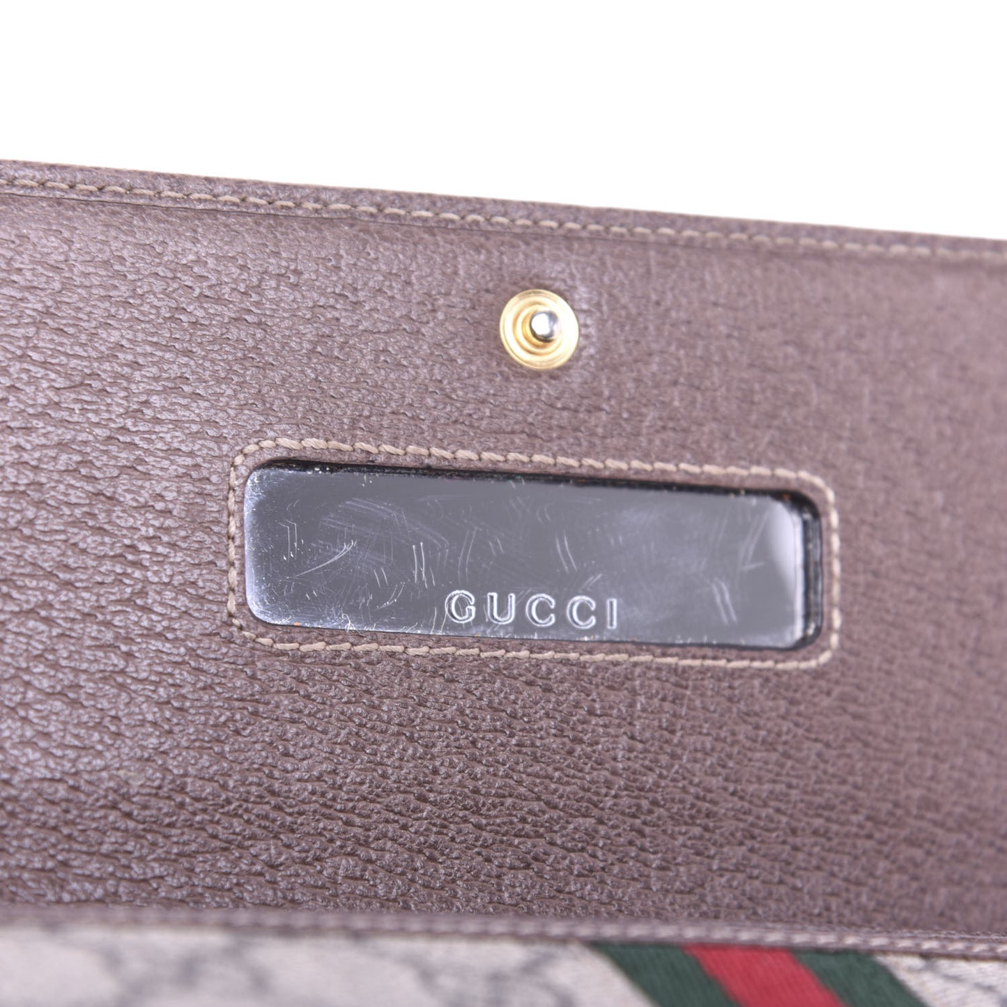 GG Supreme Monogram Web Ophidia Wallet On Chain Brown