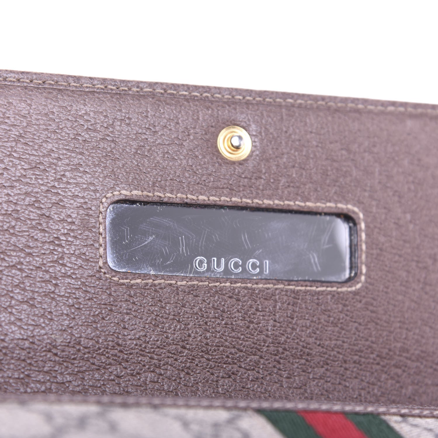 Gucci GG Supreme Monogram Web Ophidia Wallet On Chain Brown 6 of 7