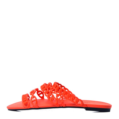Hermes Rubber Chaine d'Ancre Nude Sandals 40 Pavot 1 of 5