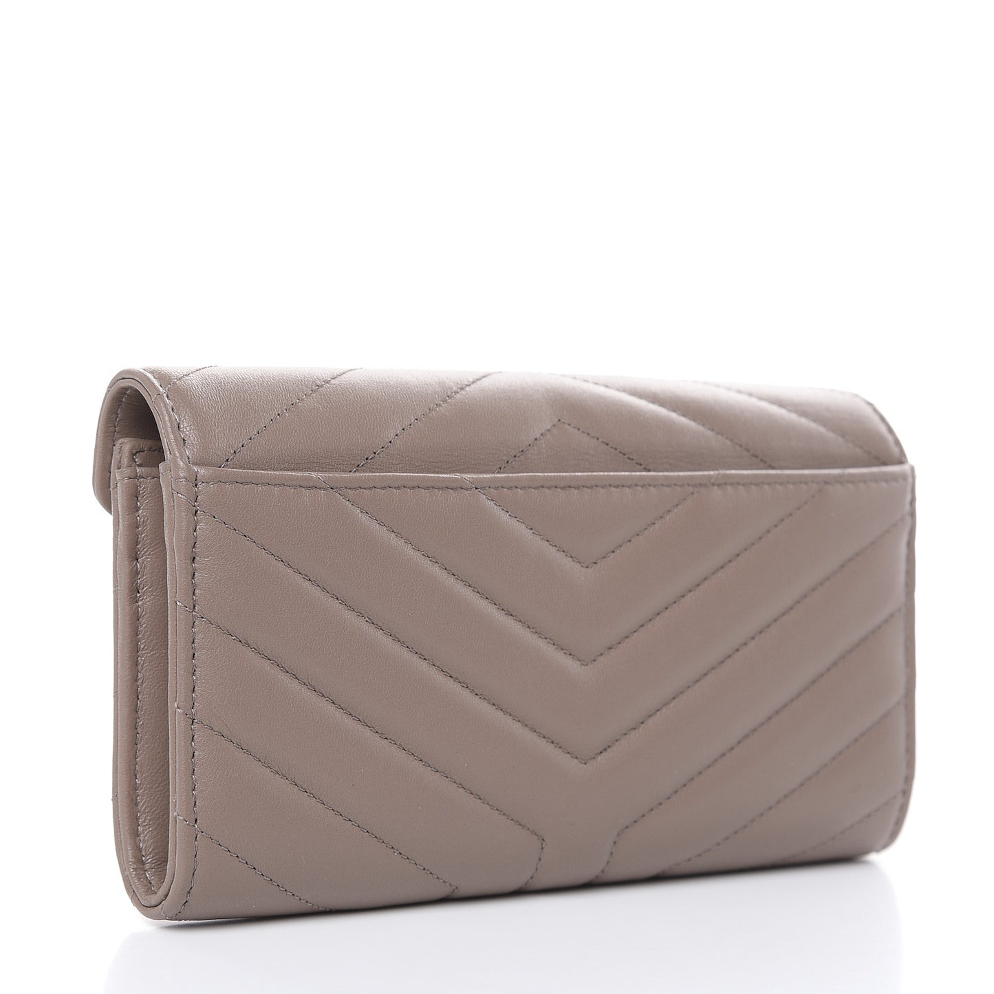 Lambskin Y Quilt Monogram Large Loulou Flap Wallet Mink