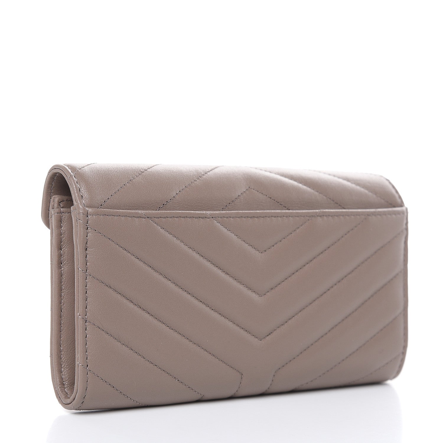 Saint Laurent Lambskin Y Quilt Monogram Large Loulou Flap Wallet Mink 4 of 7