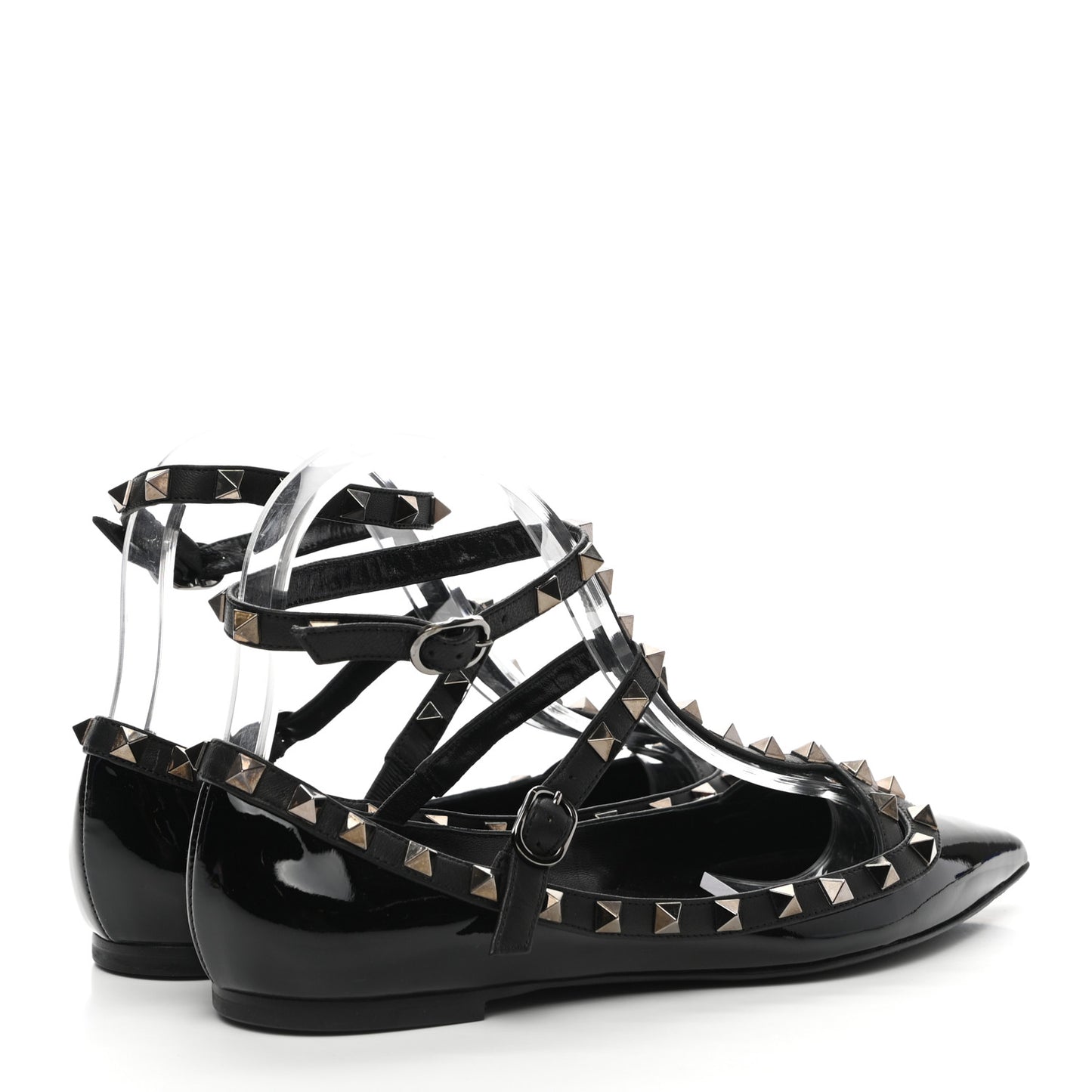 Patent Rockstud Cage Ballerina Flats 37.5 Black