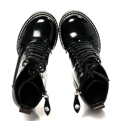 Louis Vuitton Patent Calfskin Star Trail Ankle Boots 37.5 Black 2 of 8