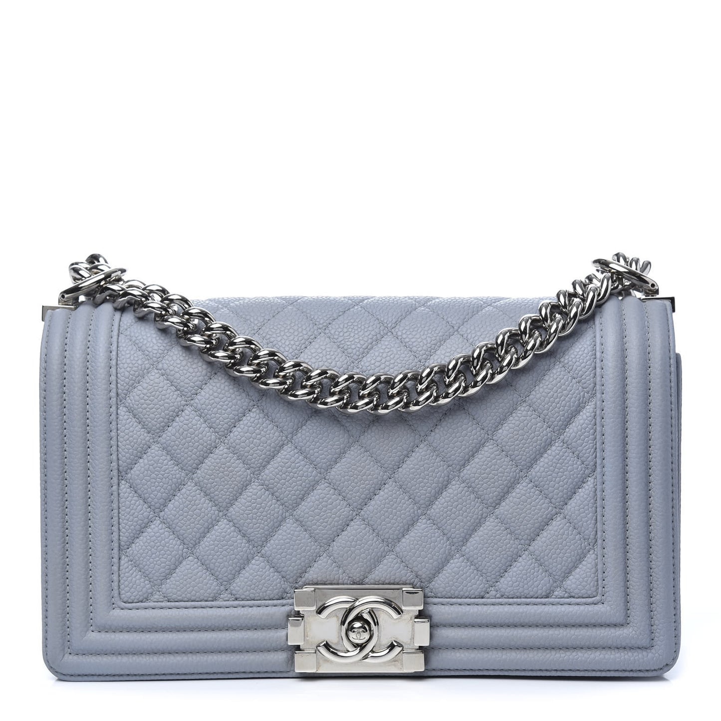 Caviar Quilted Medium Boy Flap Blue
