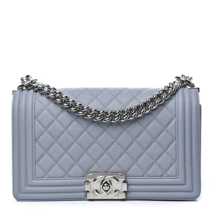 Chanel Caviar Quilted Medium Boy Flap Blue 1 of 9