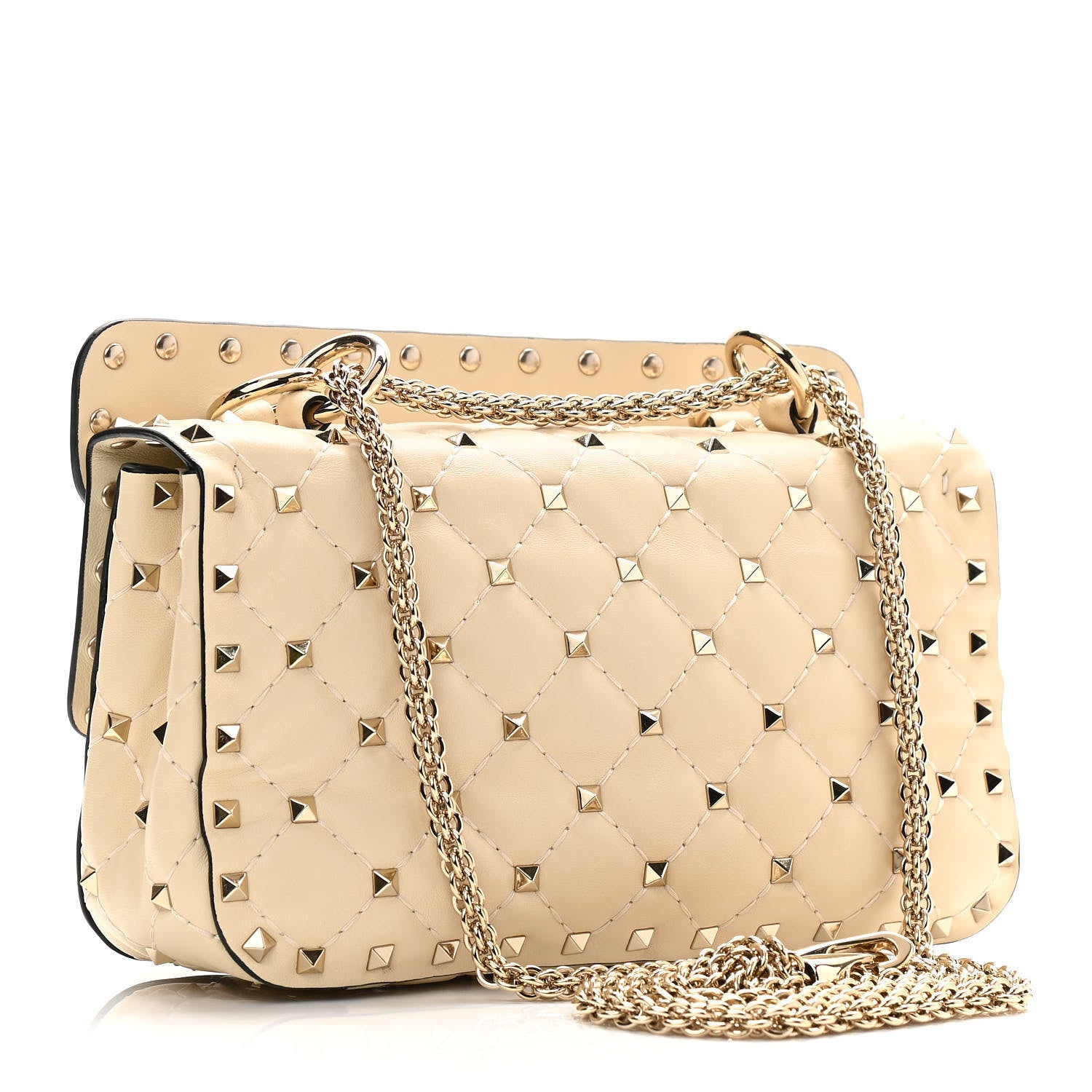 Valentino Garavani Nappa Small Rockstud Spike Shoulder Bag Light Ivory 3 of 9