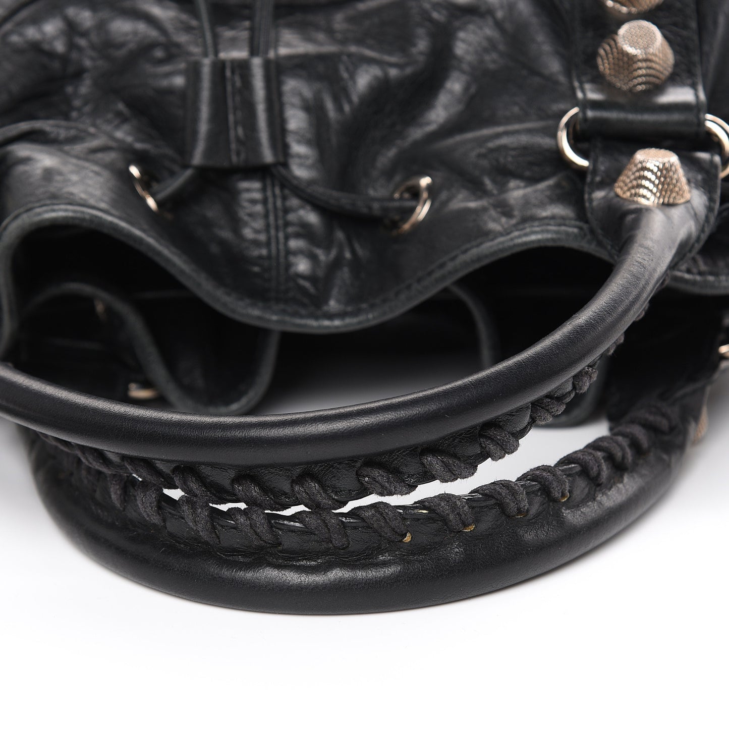 Agneau Giant 21 Silver Hardware Pompon Black